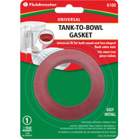 Fluidmaster 6100 Tank-to-Bowl Gasket, Sponge Rubber, For: Closed Coupled Toilets, Round and Hex Shaped Flush Valve Nuts