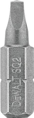 DeWALT DW2202 Screwdriver Bit, #2 Drive, Square Recess Drive, 1/4 in Shank, Hex Shank, 1 in L, Tool Steel