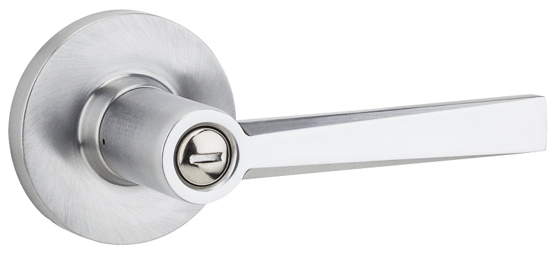 Weiser Safe Lock Westley Series 9SL30000-072 Privacy Lever, Levers Lock, Satin Chrome, Residential, Universal Hand