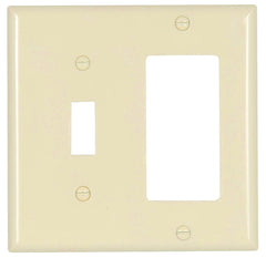 Eaton Wiring Devices 2153LA-BOX Combination Wallplate, 4-1/2 in L, 4-9/16 in W, 2 -Gang, Thermoset, Light Almond
