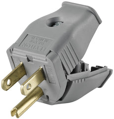 Leviton 3W101-GY Plug, 2-Pole, 15 A, 125 V, Female, NEMA: 5-15P, Gray