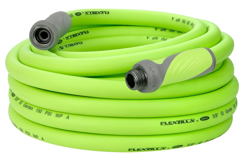 Flexzilla SwivelGrip HFZG525YWS-N/CA Garden Hose, 5/8 in, 25 ft L, GHT, Polymer, Green