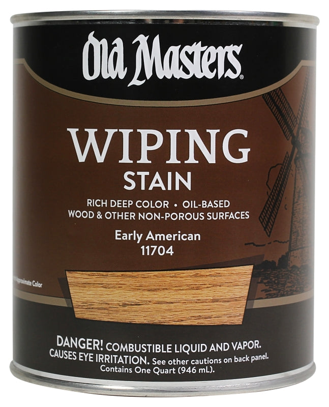 Old Masters 11704 Wiping Stain, Early American, Liquid, 1 qt, Can