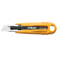 OLFA 9048 Safety Knife, Steel Blade, Contour-Grip Handle, Yellow Handle