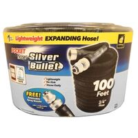 POCKET hose Silver Bullet 17845-6 Expanding Garden Hose, 3/4 in, 100 ft L, Plastic, Black 2.0