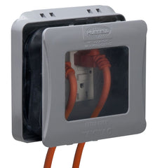 Taymac EXTRA DUTY Series ML2500G Electrical Box Cover, 3 in L, 5.77 in W, 2-Gang, Gray