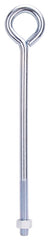 ProSource LR291 Eye Bolt, 12.4 mm Thread, Machine Thread, 3 in L Thread, 2-1/8 in Dia Eye, 461 lb Working Load, Steel