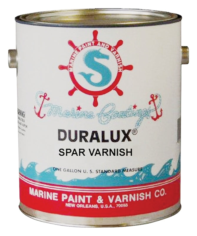 Duralux M738-1 Marine Clear Spar Varnish, High-Gloss, Clear, Liquid, 1 gal, Pail