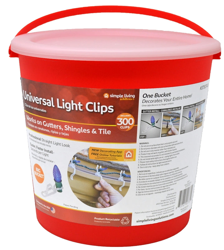 Santas Forest 68841 Universal Light Clip, Plastic, 300 CT