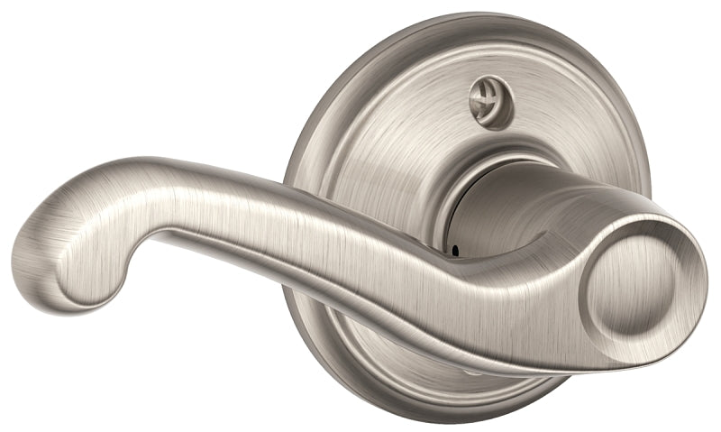 Schlage F Series F170FLA619LH Dummy Lever, Mechanical Lock, Satin Nickel, Lever Handle, Metal, Residential
