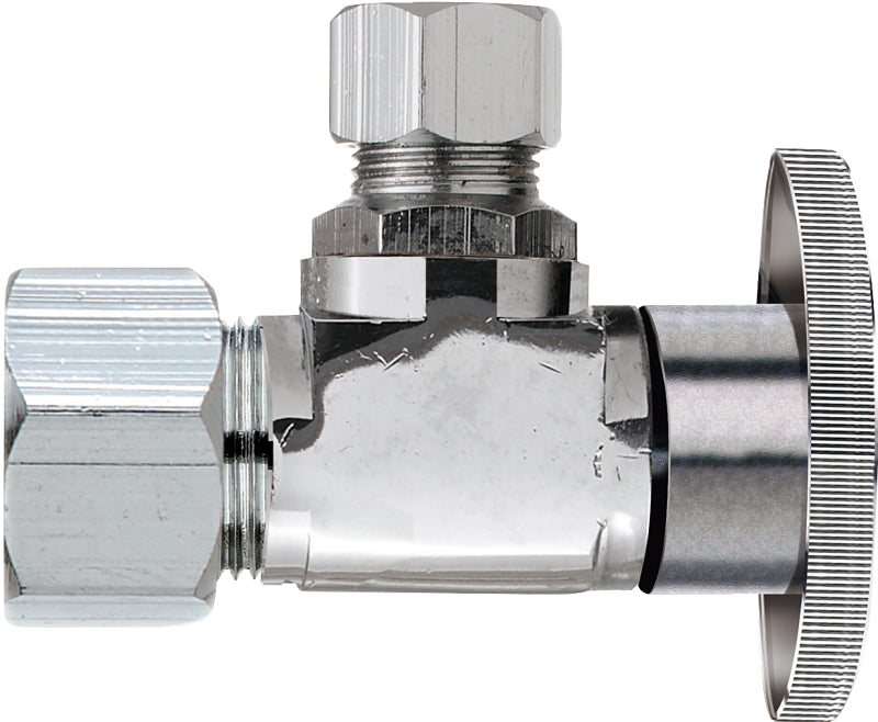 Plumb Pak PP123PCLF Shut-Off Valve, 5/8 x 1/4 in Connection, Compression, Brass Body