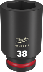 Milwaukee SHOCKWAVE Impact Duty 49-66-6413 Impact Socket, 38 mm Socket, 3/4 in Drive, Hex, Square Drive, 6 -Point