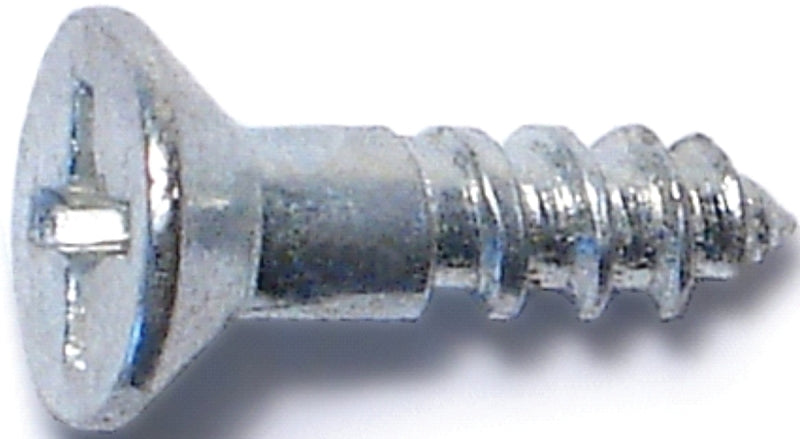 Midwest Fastener 02533 Screw, #6 Thread, 1/2 in L, Coarse Thread, Flat Head, Phillips Drive, Sharp Point, Steel, Zinc