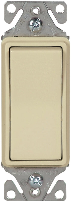 Eaton Wiring Devices 7500 7511V-BOX Rocker Switch, 15 A, 120/277 V, SPST, Lead Wire Terminal, Ivory
