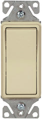 Eaton Wiring Devices 7500 7511V-BOX Rocker Switch, 15 A, 120/277 V, SPST, Lead Wire Terminal, Ivory
