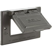 Hubbell 5101-2 Cover, Flip, Snap, 2-13/16 in L, 4-9/16 in W, 1-Gang, Metal, Bronze, Powder-Coated, 24/CT