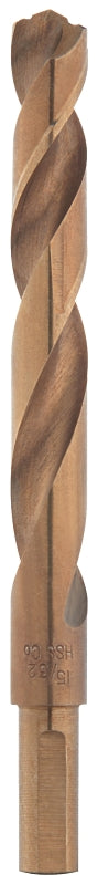 Milwaukee RED HELIX 48-89-2327 Drill Bit, 15/32 in Dia, 5.12 in OAL, 3/8 in Dia Shank, 3-Flat, Reduced Shank