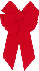 Holidaytrims 7366 Deluxe Outdoor Bow, 3 in H, Velvet, Red