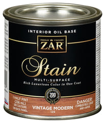 ZAR 12906 Wood Stain, Amber, Liquid, 0.5 pt, Can