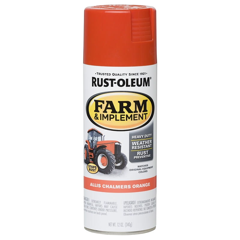 Rust-Oleum 280135 Farm Equipment Spray , Gloss, Allis Chalmers Orange, 12 oz, Can