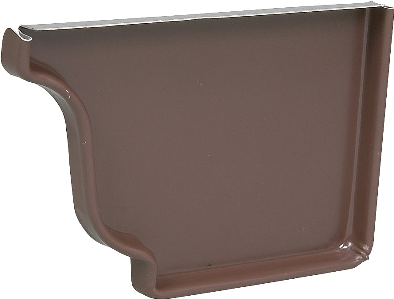 Amerimax 2520619 Gutter End Cap, 5 in L, Rubber, Brown, For: 5 in K-Style Gutter System