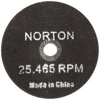 Norton 66252835553 Cut-Off Wheel, 3 in Dia, 1/16 in Thick, 3/8 in Arbor, 36 Grit, Very Coarse, Aluminum Oxide Abrasive