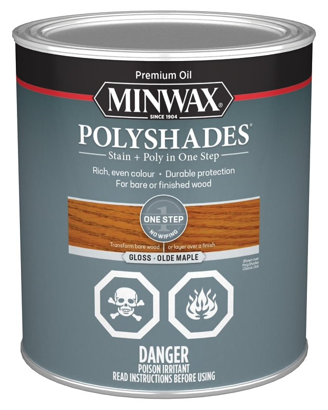 Minwax PolyShades 343034444 Polyurethane, Satin, Liquid, Olde Maple, 946 mL