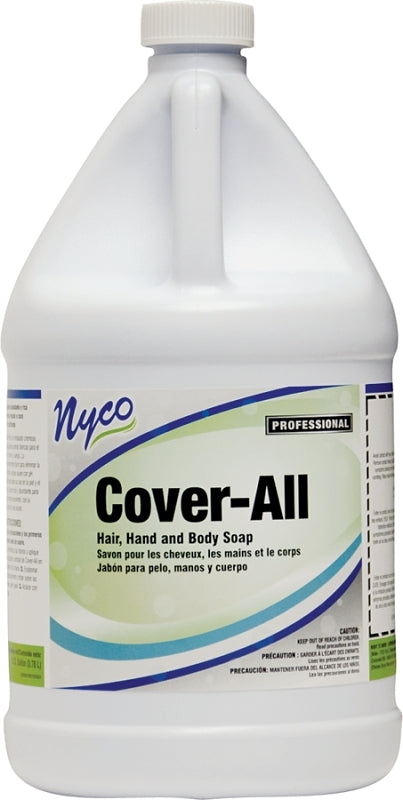 nyco NL576-G4 Hair/Hand and Body Soap Pearlescent White, Liquid, Pearlescent White, Tropical Coconut, 128 oz