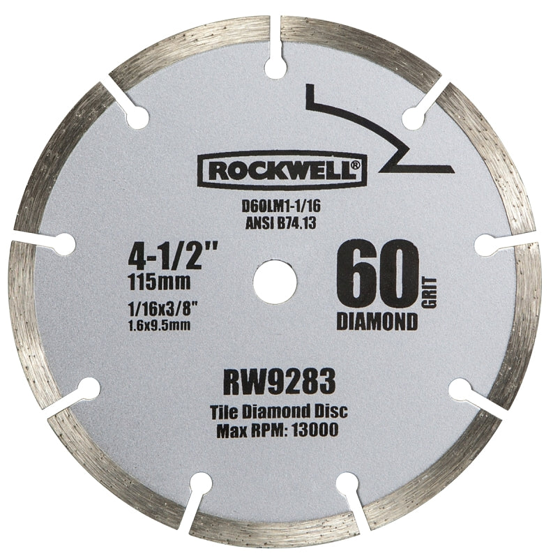 Rockwell RW9283 Circular Saw Blade, 4-1/2 in Dia, 3/8 in Arbor, 60-Teeth
