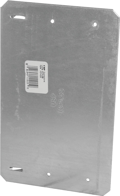 MiTek ICPL Series ICPL58-TZ Protection Plate, 5 in L, 8-1/16 in W, 1/16 in Thick, Aluminum, Zinc