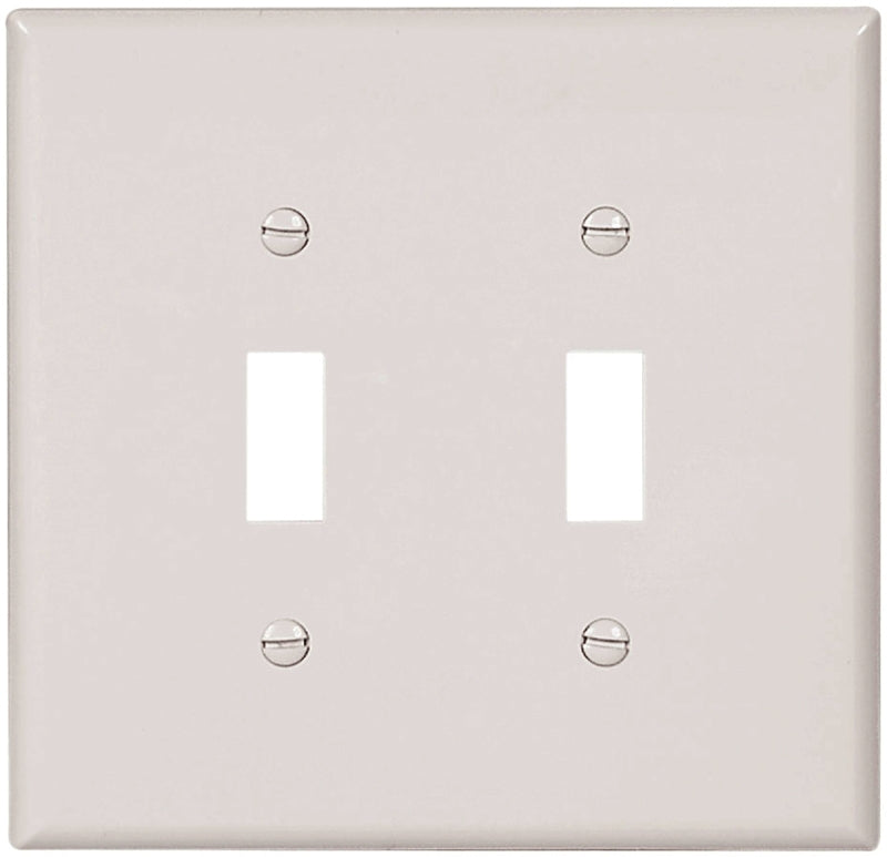 Eaton Wiring Devices 2149W-BOX Wallplate, 5-1/4 in L, 5.31 in W, 2 -Gang, Thermoset, White