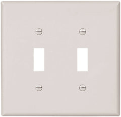 Eaton Wiring Devices 2149W-BOX Wallplate, 5-1/4 in L, 5.31 in W, 2 -Gang, Thermoset, White