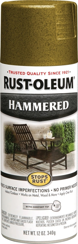Stops Rust 7210830 Rust Preventative Spray Paint, Hammered, Gold, 12 oz, Can