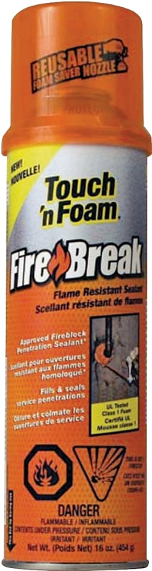 Touch 'n Foam 7565000128 Flame Resistant Sealant, Red, 1 hr Functional Cure, 16 oz