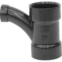 Canplas 104337BC Reducing Combination Tee Pipe Wye, 4 x 4 x 2 in, Hub, ABS, Black
