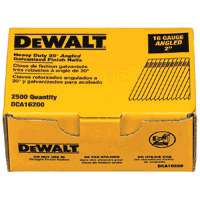 DEWALT DCA16200 Series Finish Nail, Glue Collation, 2 in L, 16 Gauge, Steel, Suitable for: DC618K Finish Nailer, 2500/PK