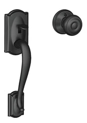 Schlage FE285CAM622GEO Combination Lockset, Mechanical Lock, Handleset Grip with Knob Handle, Round Design, Matte Black