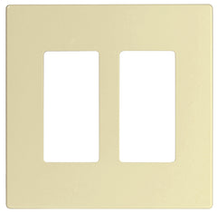 Eaton Cooper Wiring PJ PJS262LA Wallplate, 4.87 in L, 4.94 in W, 2 -Gang, Polycarbonate, Light Almond, High-Gloss