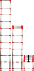 Xtend+Climb Home Series 760P Telescoping Ladder, 14-1/2 ft Max Reach H, 11-Step, 250 lb, 1-1/2 in D Step, Aluminum
