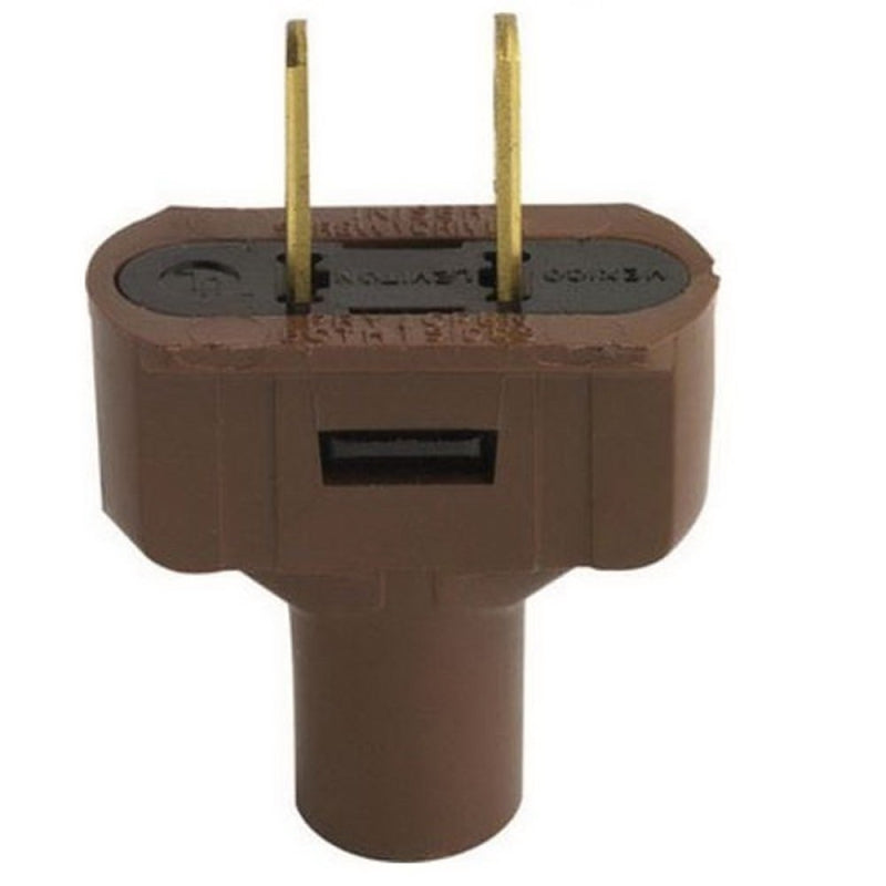 Leviton 000-48643-000 Electrical Plug, 2 -Pole, 15 A, 125 V, NEMA: NEMA 1-15P, Brown