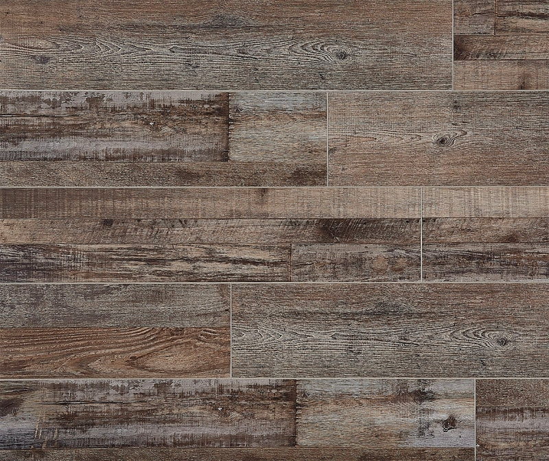 Choice Vinyl Santa Monica Series CVP103S05 Flooring Plank, 48 in L, 7 in W, Beveled Edge, Authentic Wood Pattern, Vinyl