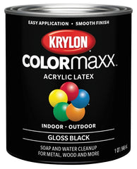 Krylon COLORmaxx K05617007 Interior/Exterior Paint, Gloss, Black, 32 oz