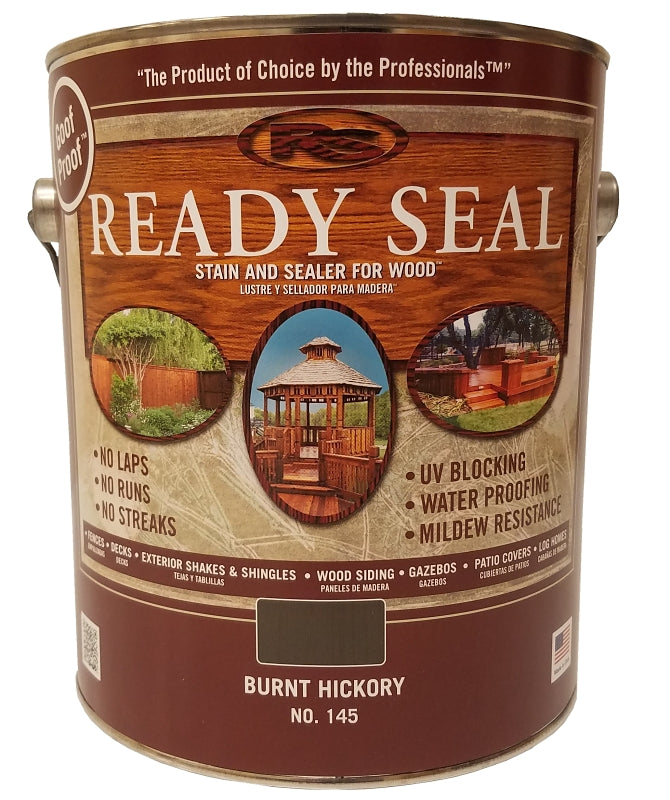 Ready Seal 145 Exterior Wood Stain, Flat, Burnt Hickory, Liquid, 1 gal