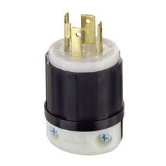 Leviton 021-02711-0PB Twist Lock Plug, 3 -Pole, 30 A, 125/250 V, NEMA: NEMA L14-30P, Black/White