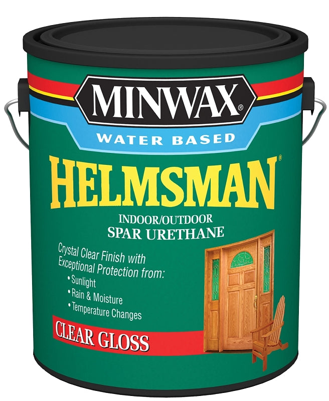 Minwax Helmsman 710500000 Spar Urethane Paint, Gloss, Liquid, Crystal Clear, 1 gal, Can