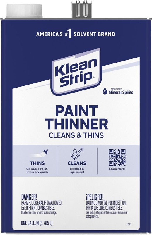 Klean Strip GKPT94002P Paint Thinner, Liquid, Free, Clear, Water White, 1 gal, Can