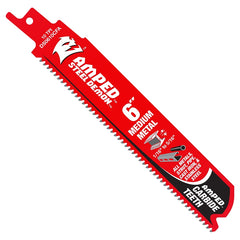 Diablo Steel Demon AMPED DS0610CFA3 Reciprocating Saw Blade, 1 in W, 6 in L, 10 TPI, Carbide Cutting Edge