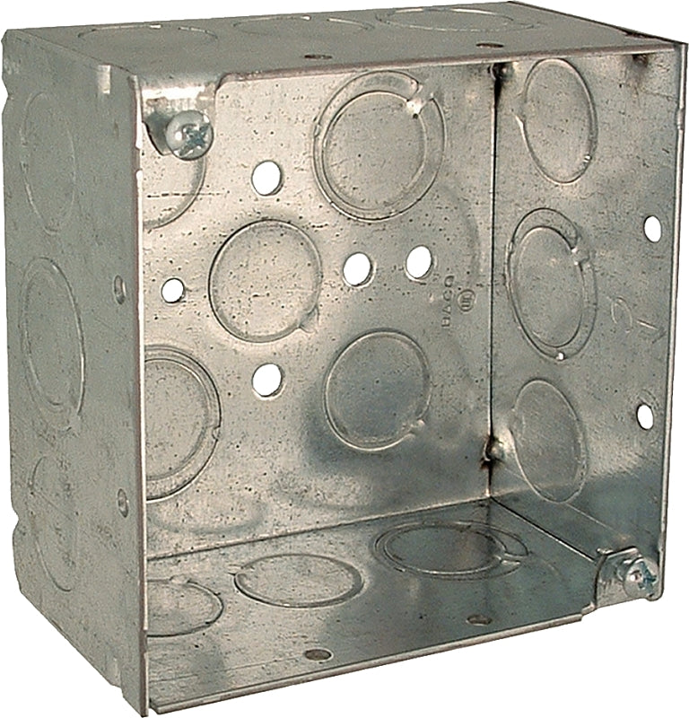 ABB 4SDB-50/75 Switch Box, 2-Gang, 16-Knockout, 1/2, 3/4 in Knockout, Steel, Gray, Galvanized