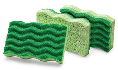 Libman 1076 All-Purpose Medium-Duty Sponge, 4-1/2 in L, 3 in W, 2-3/4 in Thick, Cellulose/Synthetic Fiber, Green