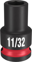 Milwaukee SHOCKWAVE Impact Duty Series 49-66-6103 Shallow Impact Socket, 11/32 in Socket, 3/8 in Drive, Square Drive